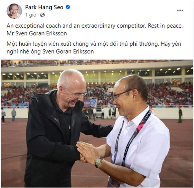 HLV Park Hang Seo gửi lời chia buồn tới cố HLV Sven-Goran Eriksson 1